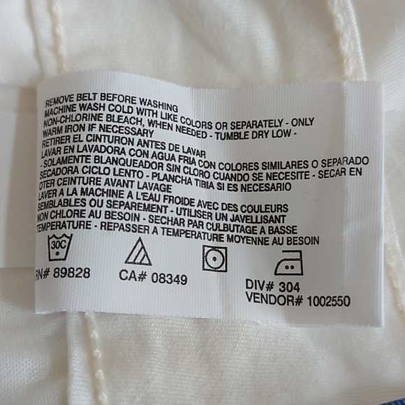 Bandolino Cream Denim Cotton Shorts/Belt Sz 14 - Picture 6 of 15